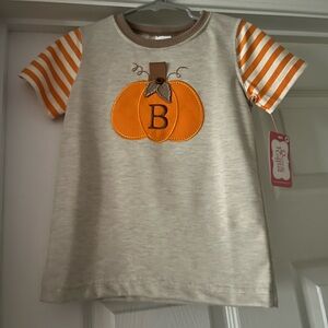 Pumpkin Patch Kids Short Sleeve Tee - Orange and Cream